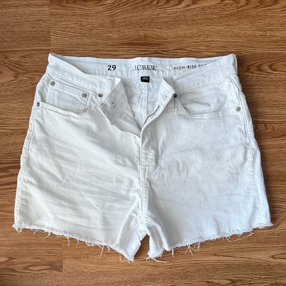 J. Crew Women's High Waist White Shorts